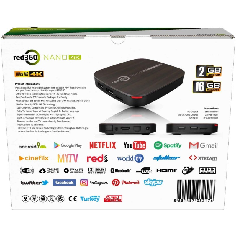 Red360 nano 4K - 2 go ram ddr3 - 16 go - wifi - android 9 – Image 2
