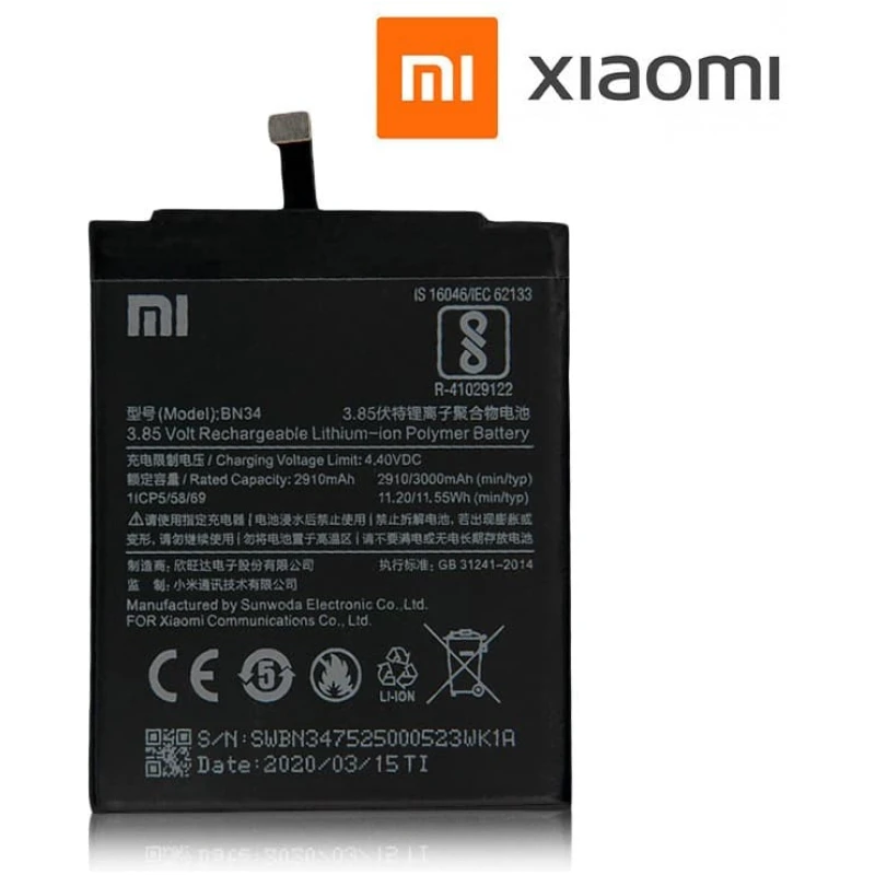 Batterie originale Xiaomi Redmi 5A MI 5A BN34 3000mAh
