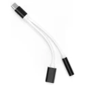 Adaptateur HF/audio + charge Type C vers Jack 3,5mm noir