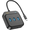 Hub Usb 4en1 type C vers USB3.0x3 +RJ45 Gigabit Ethernet Hoco Hb35