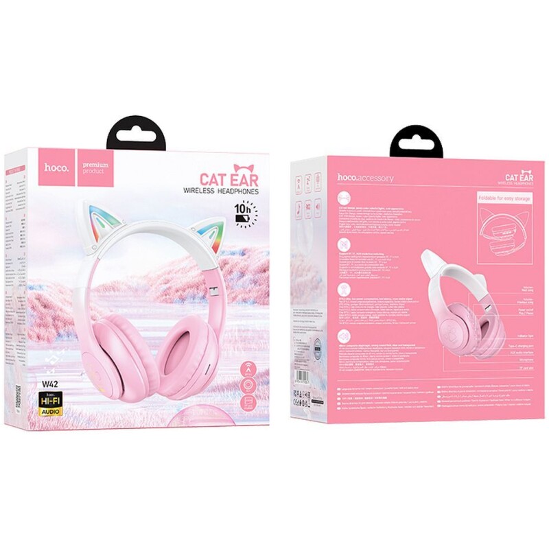 Casque sans Fil Bluetooth oreilles de chat Hoco W42 – Image 9