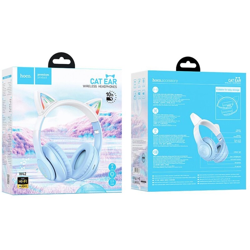 Casque sans Fil Bluetooth oreilles de chat Hoco W42 – Image 2