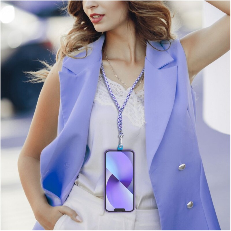 Cordon tour de cou, pendentif téléphone - CRYSTAL  / longueur cordon 82 cm  / pour tour de cou – Image 13