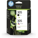 Pack cartouche d'encre HP 305 original Noir + Tricolor
