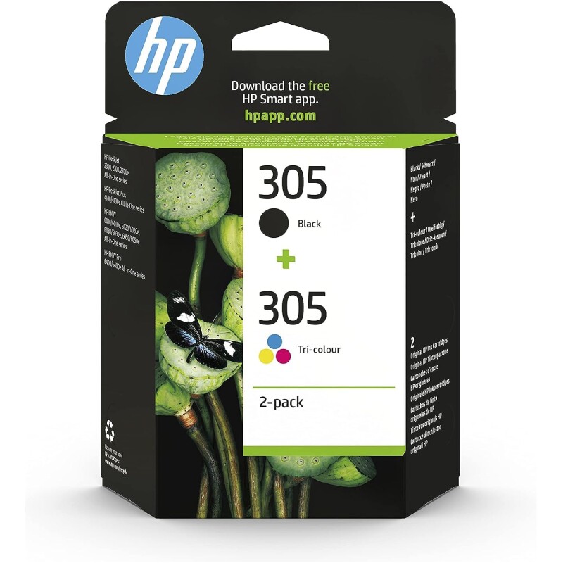 Pack cartouche d'encre HP 305 original Noir + Tricolor