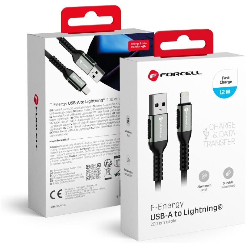 Câble USB vers Lightning Forcell F-Energy 2,4 A 12 W 2 m – Image 6