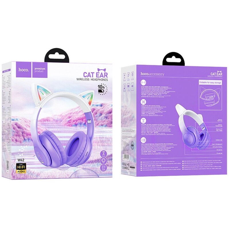 Casque sans Fil Bluetooth oreilles de chat Hoco W42 – Image 3