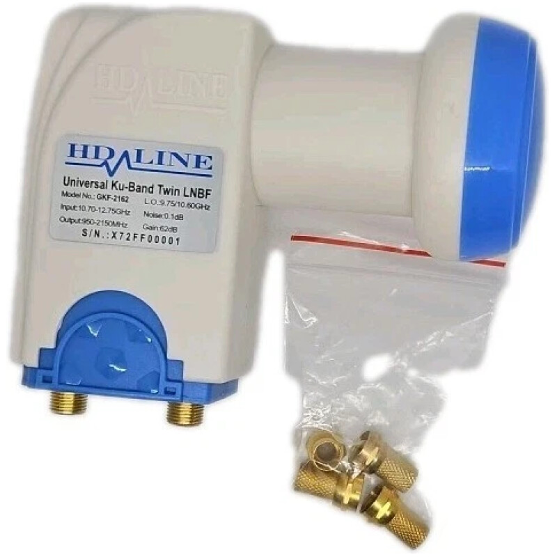 LNB Twin Tête Universelle 0,1 dB Gain 62 dB Full HD 3D Ultra HD 4K Gold – Image 2