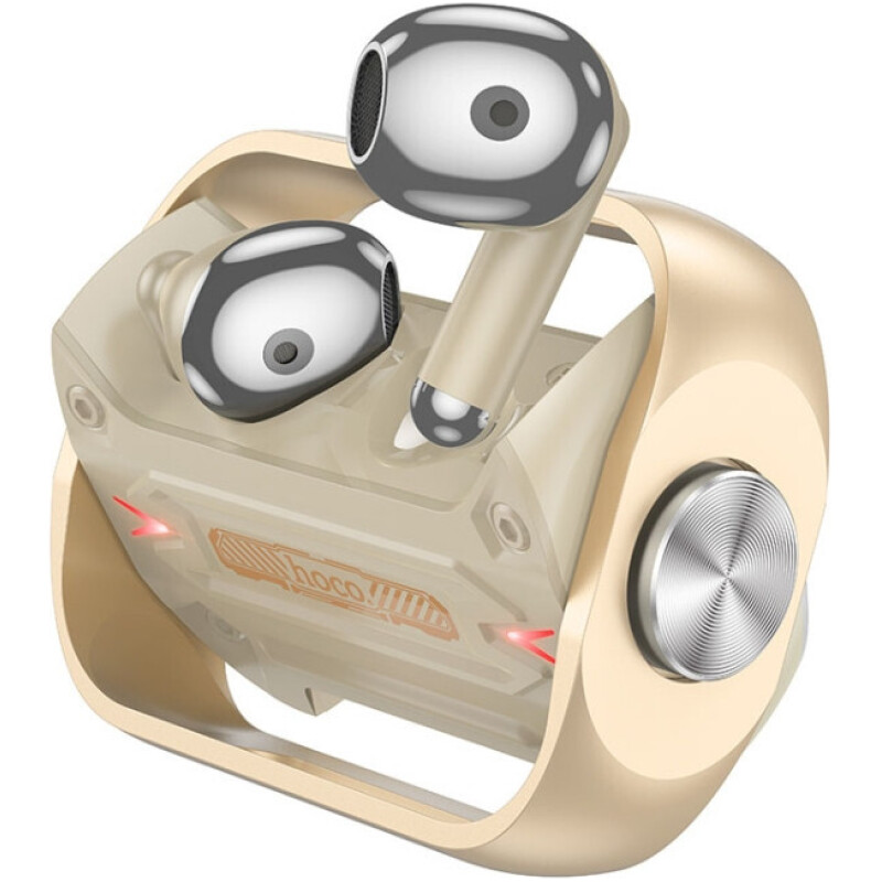 ecouteurs sans fil bluetooth HOCO EW55 cyberpunk base metal doré