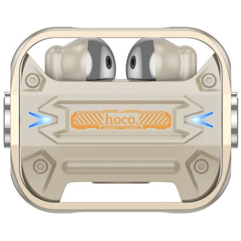 ecouteurs sans fil bluetooth HOCO EW55 cyberpunk base metal doré – Image 3