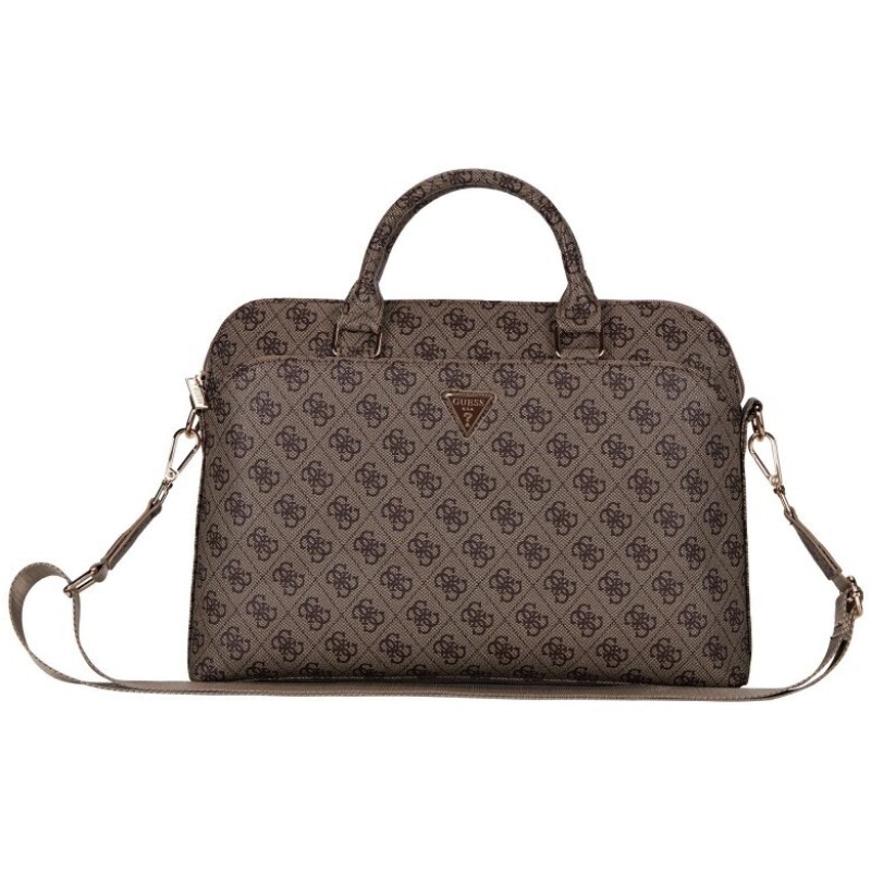 Sacoche GUESS 4G 15" / 16" avec logo triangulaire Marron