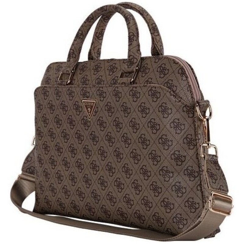 Sacoche GUESS 4G 15" / 16" avec logo triangulaire Marron – Image 2