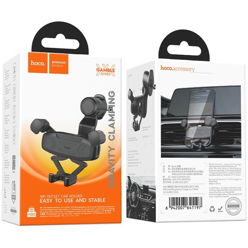 Support smartphone auto grille de ventilation Hoco Gravity H66 – Image 3
