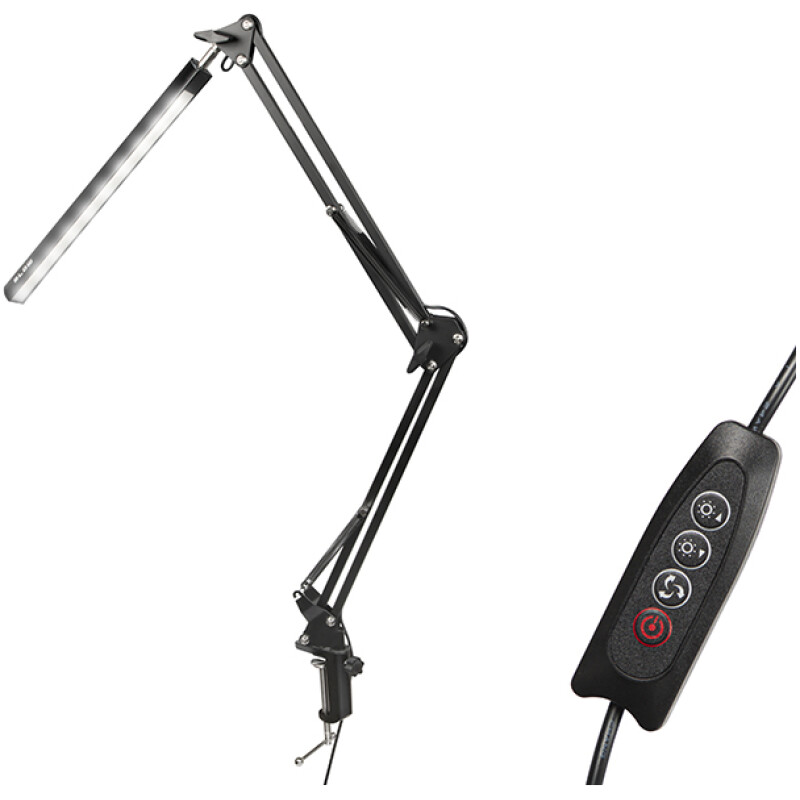 Lampe LED d'architecte Bras col de cygne orientable pince etaux