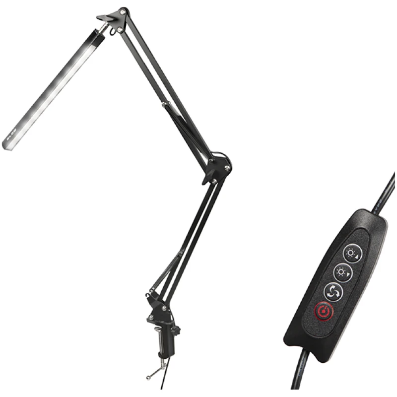 Lampe LED d'architecte Bras col de cygne orientable pince etaux
