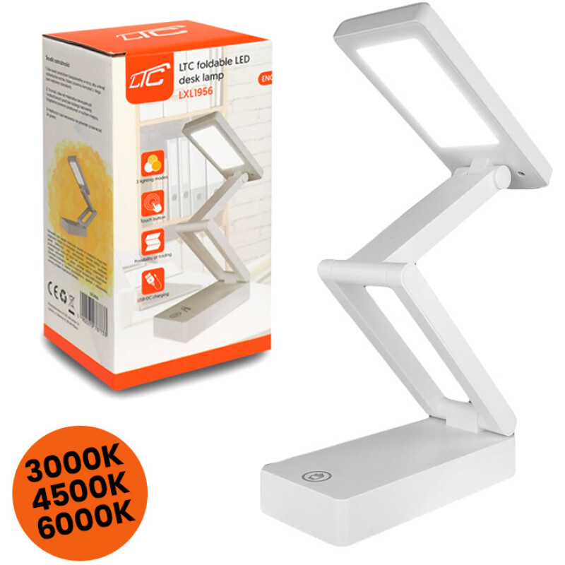 Lampe LED de bureau pliable rechargeable par usb 3000mah lamex LXL1956