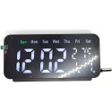 Horloge LED Blanc Reveil Grand format USB & pile lr3 AAA