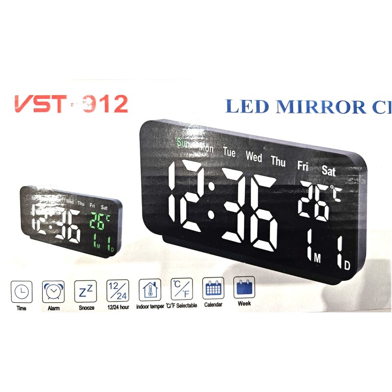 Horloge LED Blanc Reveil Grand format USB & pile lr3 AAA – Image 2