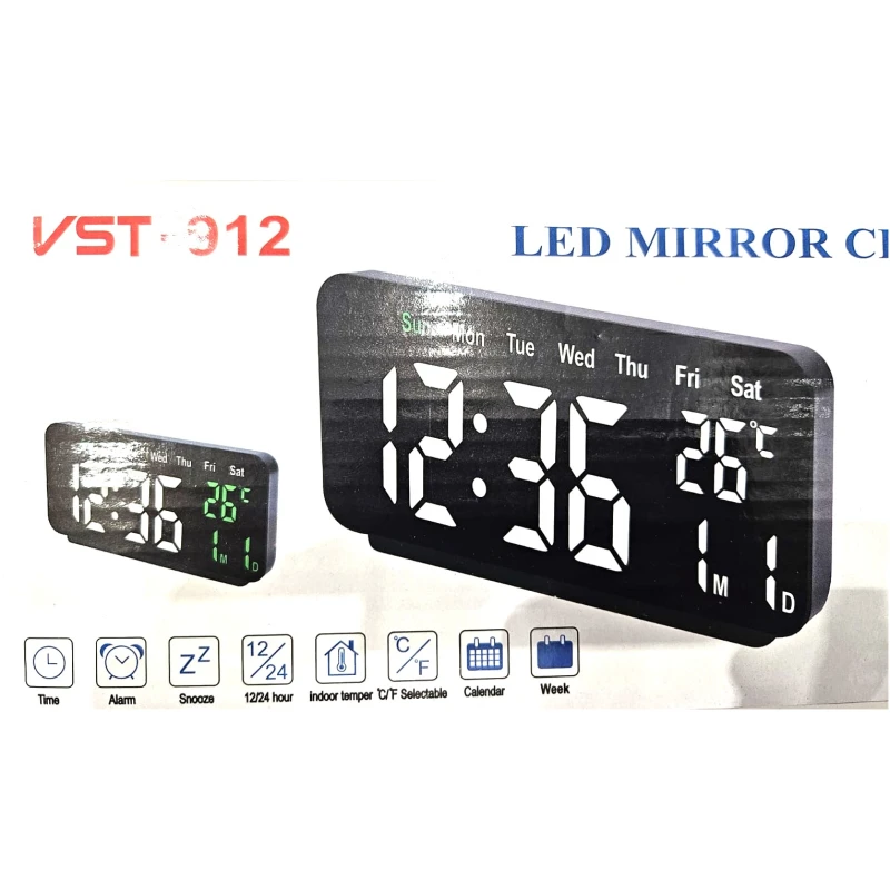 Horloge LED Blanc Reveil Grand format USB & pile lr3 AAA - Image 2