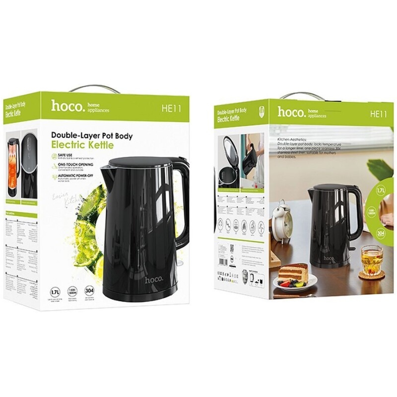 bouilloire électrique inox 1.7l 1800w Hoco HE11 noir – Image 4