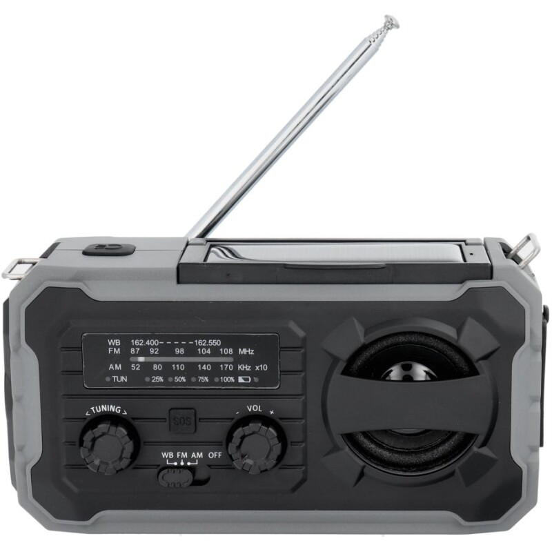 Radio FM lampe torche LED survival powerbank  4000 mAh dynamo + solair PRISTAR – Image 3