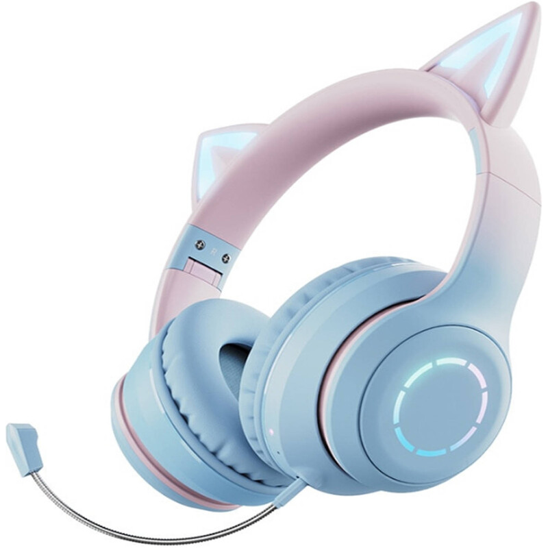 Casque sans Fil Bluetooth Réglable avec Oreilles de Chat LED & Micro – Image 7