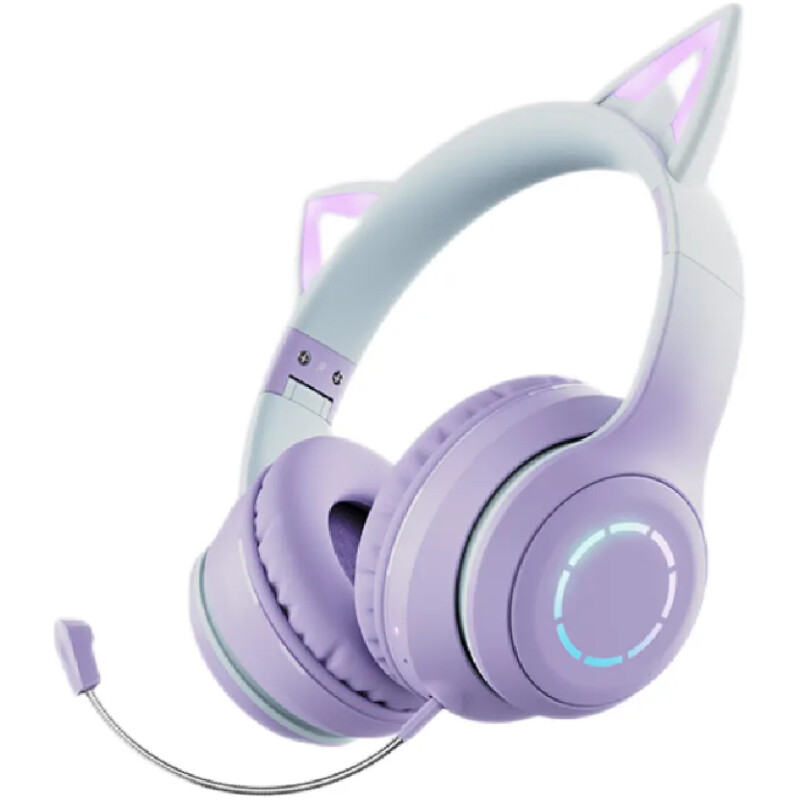 Casque sans Fil Bluetooth Réglable avec Oreilles de Chat LED & Micro – Image 6