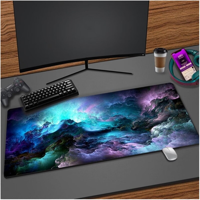 Tapis repose poignet tapis souris grand format 80 x 30 cm nuée violette purple clouds