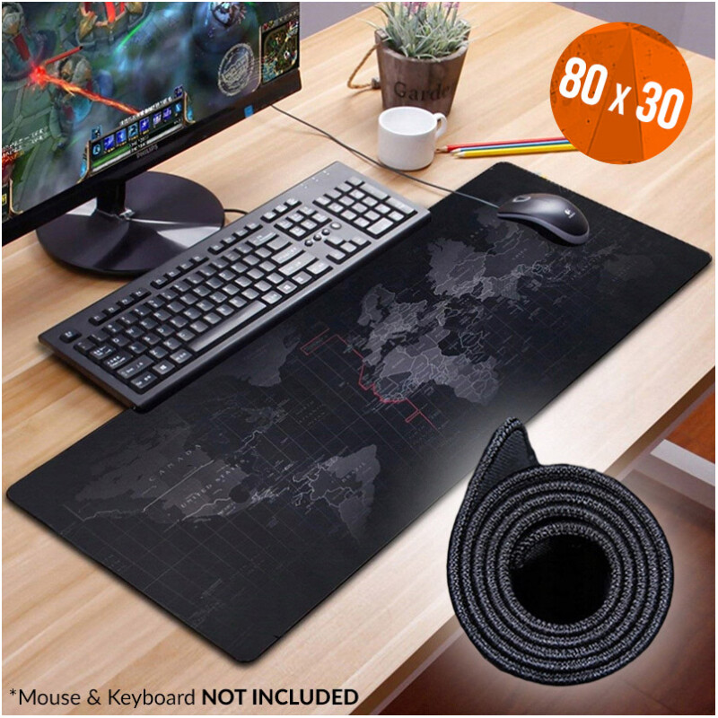 Tapis repose poignet tapis souris grand format 80 x 30 cm world map – Image 2