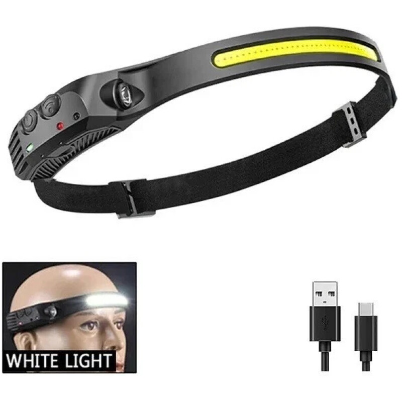 Lampe Frontale Led Capteur Rechargeable Étanche Camping Pêch Randonnée Nuit – Image 2