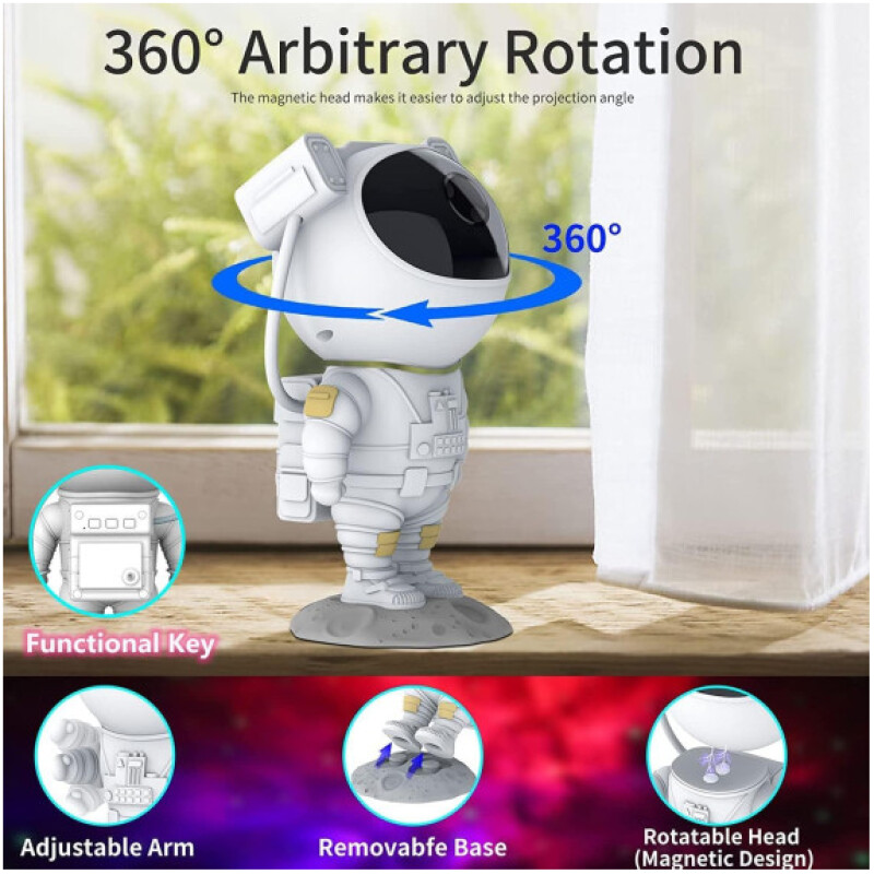 lampe laser nebuleuse + étoiles astronaute debout Grand Modele USB – Image 2