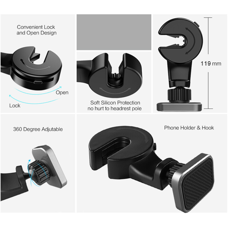 Support appuie-tête de voiture pour smartphone magnétique – Image 5