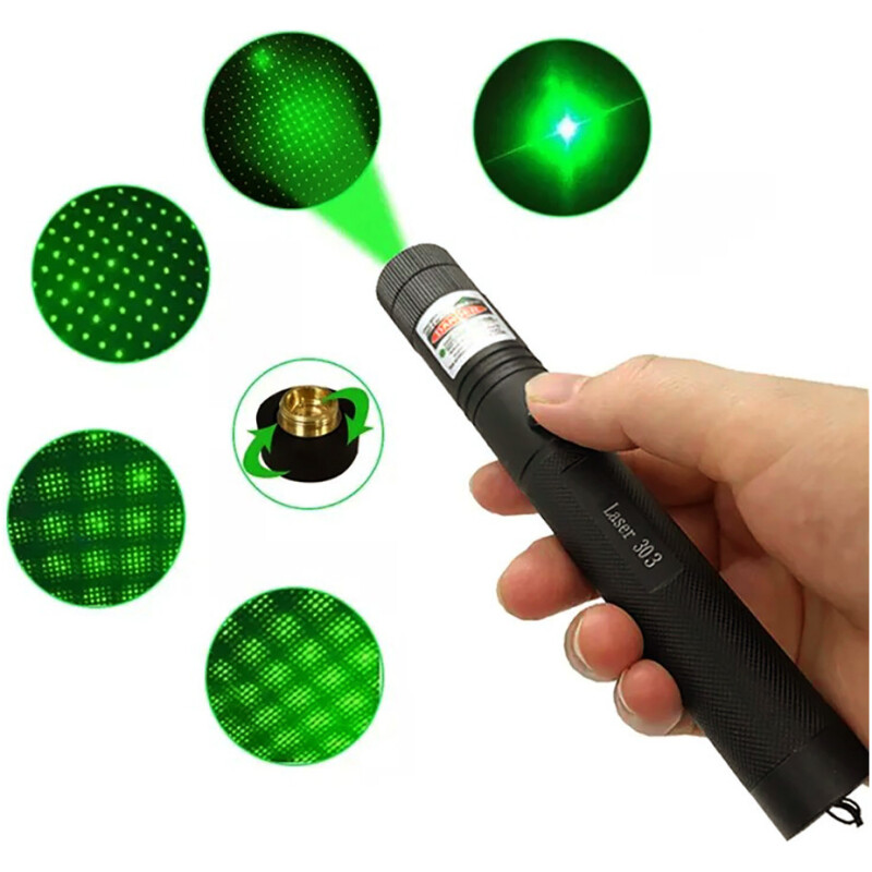 POINTEUR LASER PUISSANT VERT PILE ET CHARGEUR  1mW 10KM  verrou de sureté