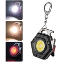 Mini lampe torche de poche  LED COB surpuissante porte clés décapsuleur aimanté